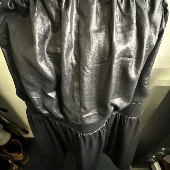 Lane Bryant Size Faux Leather Peplum Top Black Liquid Bustier Convertible Straps - Picture 7 of 12